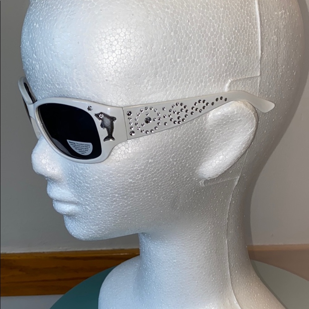 Girls blinged out white sunglasses UV 400!